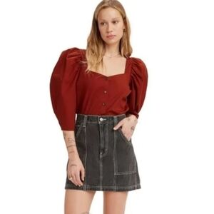 Levi's Ellora Puff-Sleeve Blouse in Fired Brick